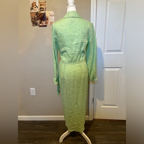 Magaschoni linen wrap maxi dress size 8 - Picture 7 of 10